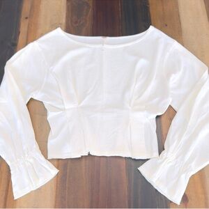 Free People Cropped Boat Neck Top XS